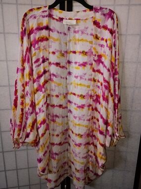 Anthropologie - Lightweight Open-Front Tunic Kimono